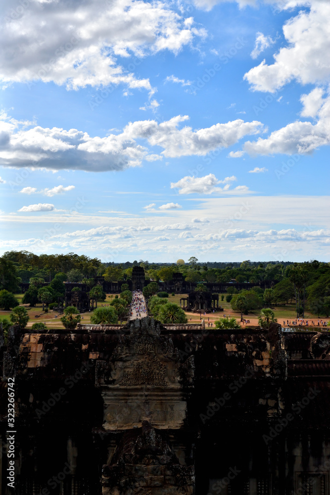 View from the temple from the beautiful temple of Angkor Wat View from the temple from the beautiful temple of Angkor Wat