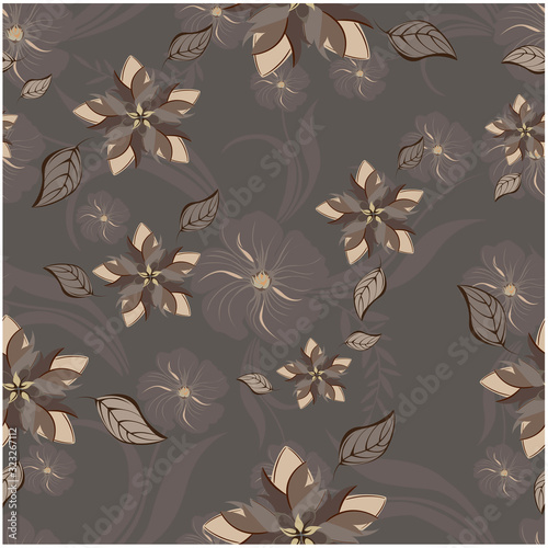 Vector abstract background flowers seamless pattern