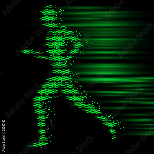 Techno pixelated male figure
