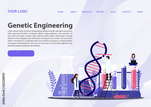 Doctors working with DNA concept.
