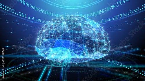 AI artificial intelligence digital network computer technologies 3D illustration