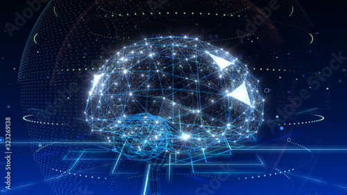 AI artificial intelligence digital network computer technologies 3D illustration