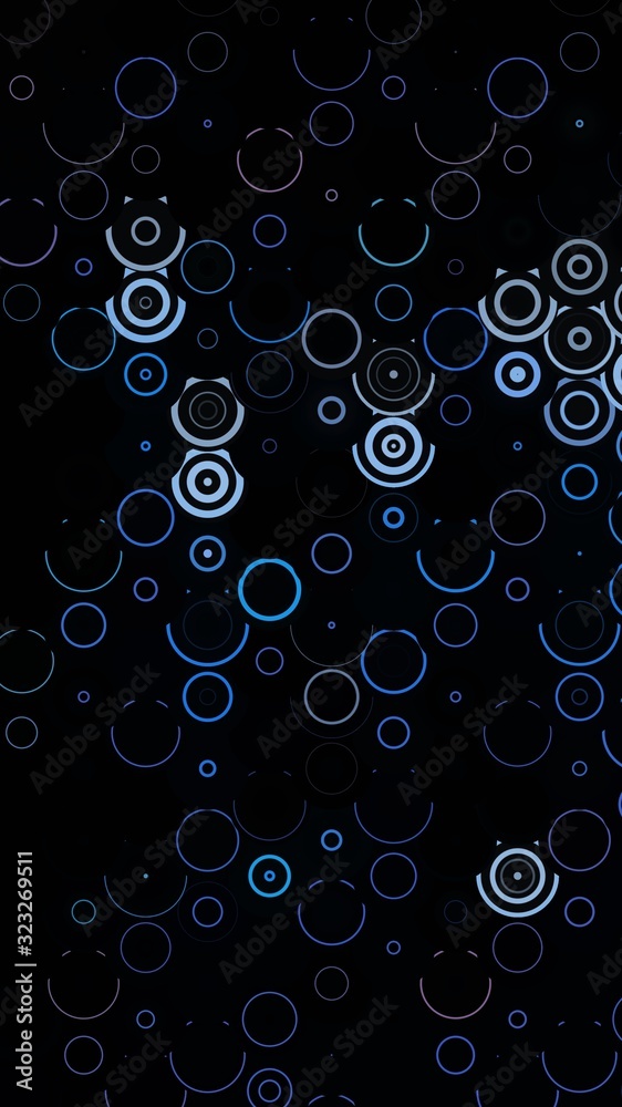 Abstract moving circular lines, circle shapes background. 3d rendering illustration.