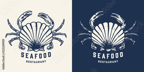 Vintage seafood restaurant logotype