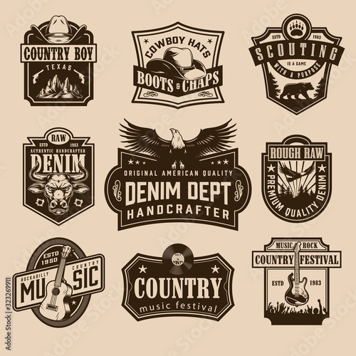 Vintage wild west labels