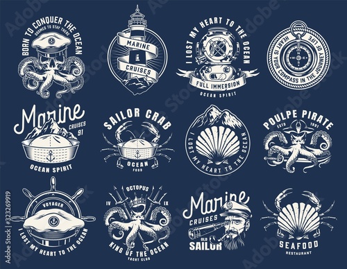Vintage nautical labels collection