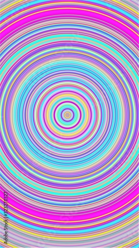 Abstract moving circular lines, circle shapes background. 3d rendering illustration.
