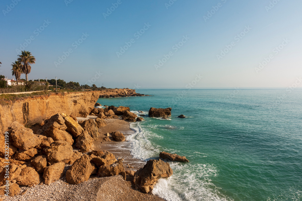 Fototapeta premium The coves of Vinaroz a clear day
