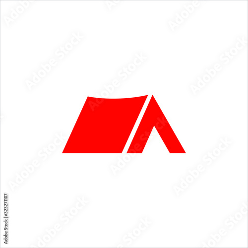 tent flat icon on white background, vector symbol