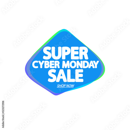 Cyber Monday Sale tag, bubble banner design template, app icon, vector illustration