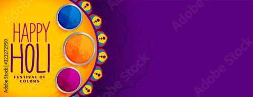 happy holi festival of colors banner design