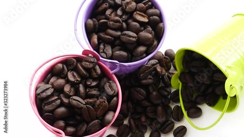 coffee beans in a white background