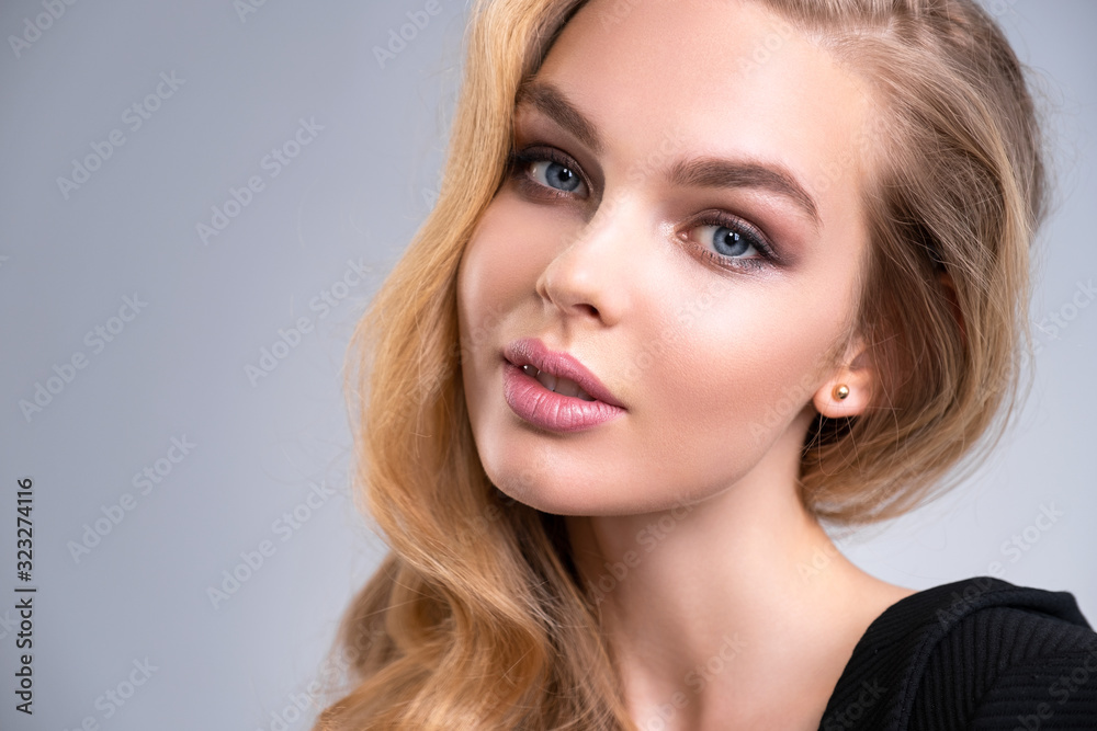 Attractive Model With Blue Eyes Woman