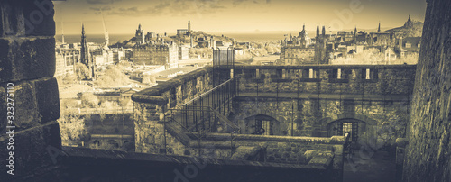 Photography View of Edinburgh from the lower defences at Edinburgh Castle, Scotland