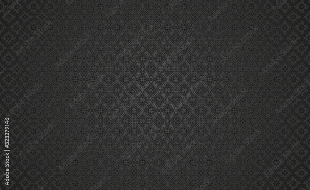 Dark mode background for website design, poker applications and casino. Black background with clubs symbol.