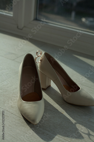 wedding rings and shoes