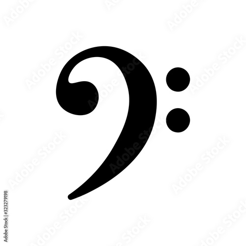 Bass clef outline icon. Symbol, logo illustration for mobile concept and web design.