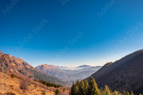 Panorama from the alpine peak photo