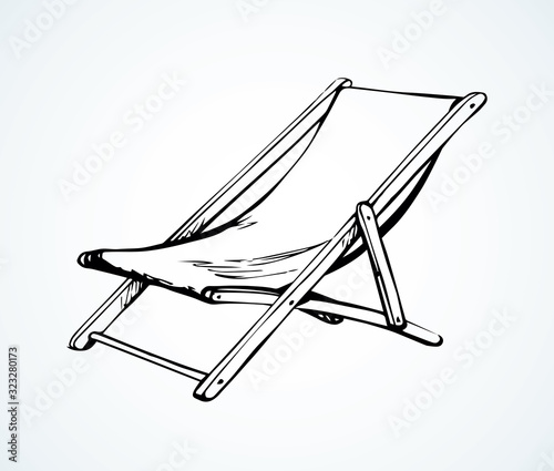 Fotografia Beach chair. Vector freehand drawing