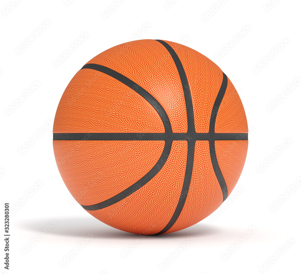 Fototapeta premium basketball ball on white background. team sport. sport activity. 3d rendering