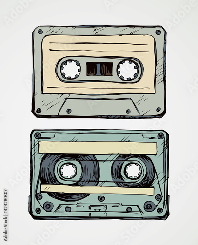 Cassette. Vector drawing