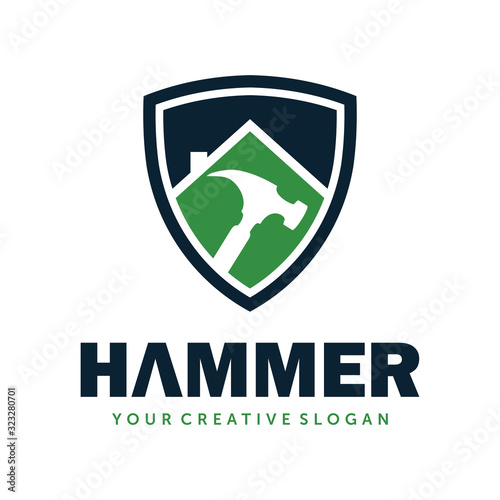 Free Download Hammer logo, Hammer vector, Construction logo, Home service logo vector - GFXLoad