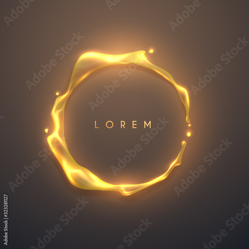 Golden color light liquid substance background