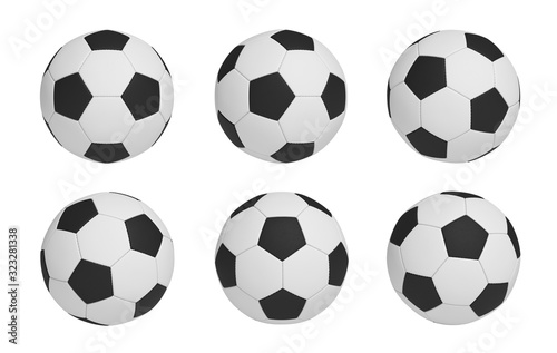 soccer ball isolated on white background. team sport. sport activity. 3d rendering