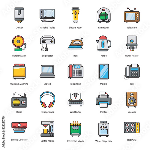  Electronic Devices Flat Vectors Set  photo