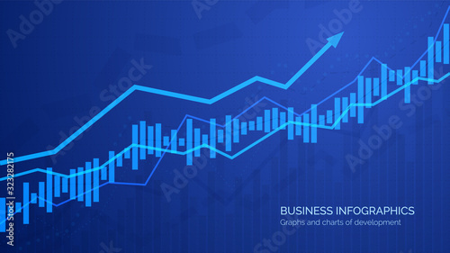 Graph chart of stock market investment trading. Monitoring finance profit and statistic. Abstract analisys and statistic diagram. vector illustration