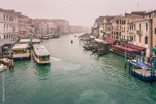 grand canal in venice in winter