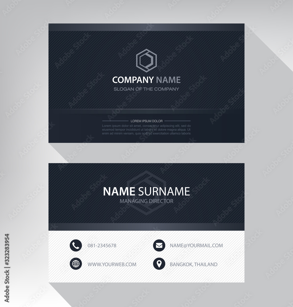 Business card in modern style black white Business card in modern style black white