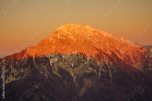 sunset in mountains (