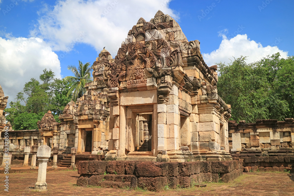 The Remains of Impressive Architecture inside Sdok Kok Thom Ancient Khmer Temple Complex, Sa Kaeo Province, Thailand