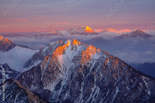 Sunset in the mountains