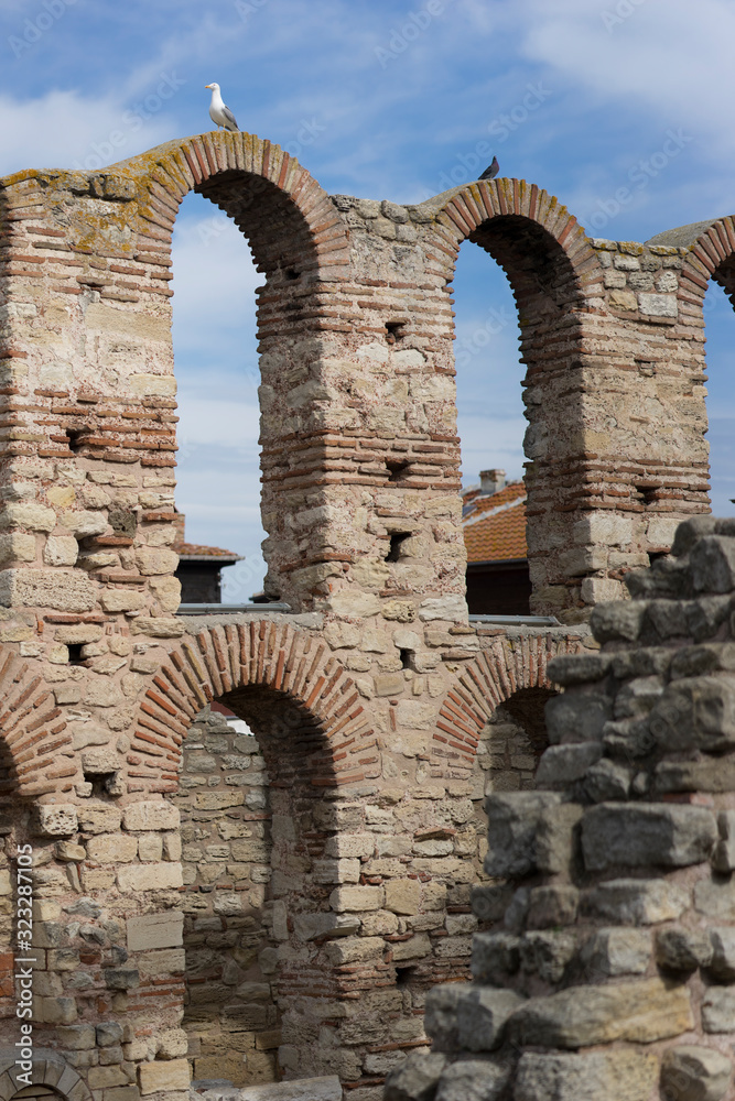 Nesebar ancient city ruins. Bulgaria