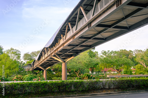 link pedestrian bridge over the traffic road