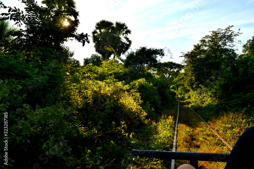 View of the Cambodian countryside from the famous bamboo train