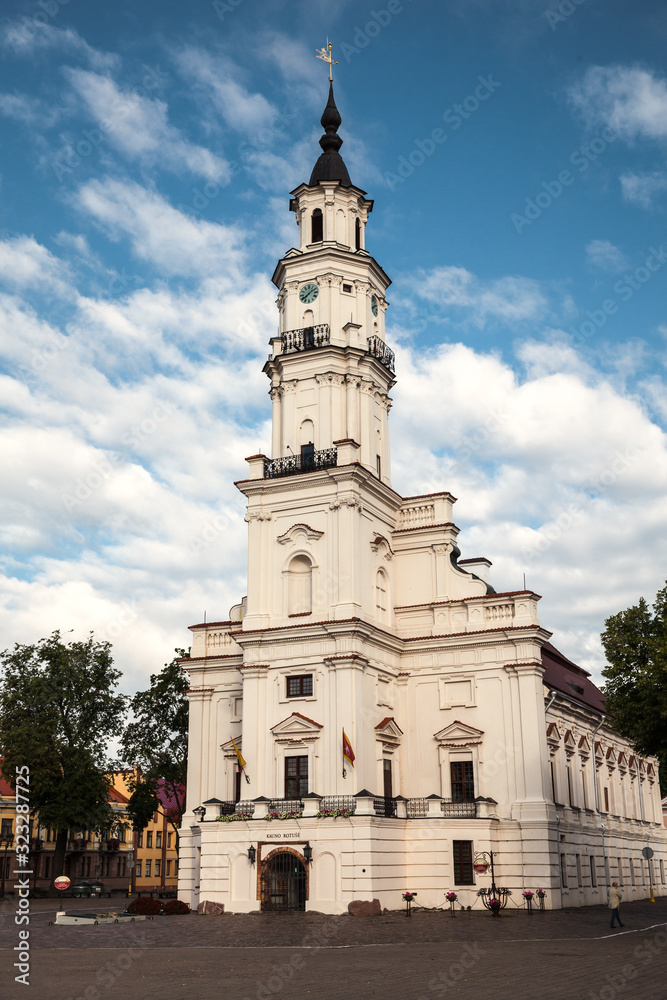 View of City Hall in old town. Kaunas, Lithuania