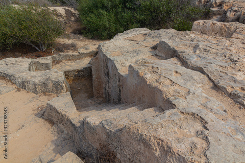 Obraz na plátně Makronissos Tombs ancient burial ground from the hellenistic period