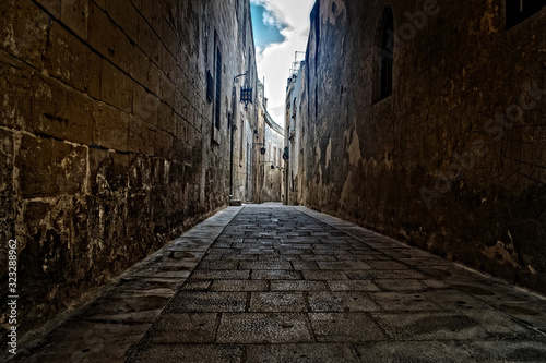 Old Narrow Roads in Mdina, Malta