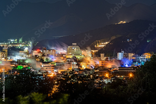 city at night, beppu, japan photo