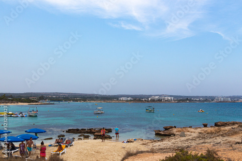 Ayia Napa, Cyprus - September 08, 2019: Seascape near Makronissos Beach