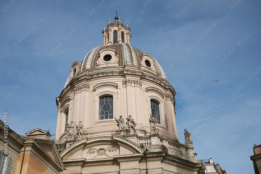 Rome, Italy - February 03, 2020 : view of Santissimo Nome di Maria al Foro Traiano church