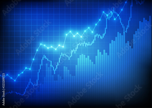 Vector : Business graphs on blue background