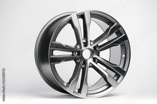 Car metal disc rim isolated on white background