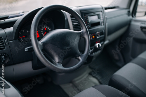 Cargo van driver place and steering wheel © Moose