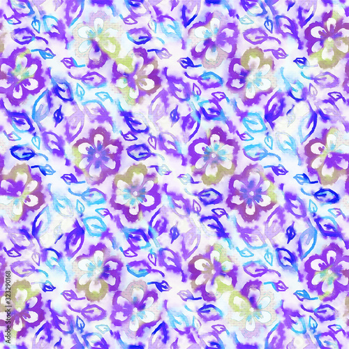 Distressed glitch abstract floral artistic texture background. Melting irregular imperfect glowing flower seamless pattern. Funky colorful distorted all over print. Wonky trendy modern fashion swatch.