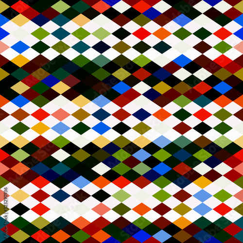 Geometric triangle diamond abstract texture background. Variegated  small pixel mosaic geo shapes seamless pattern. Funky all over print. Trendy modern gradient fashion swatch.