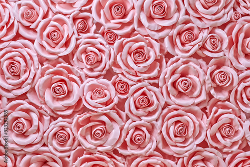  background of delicate pink roses.